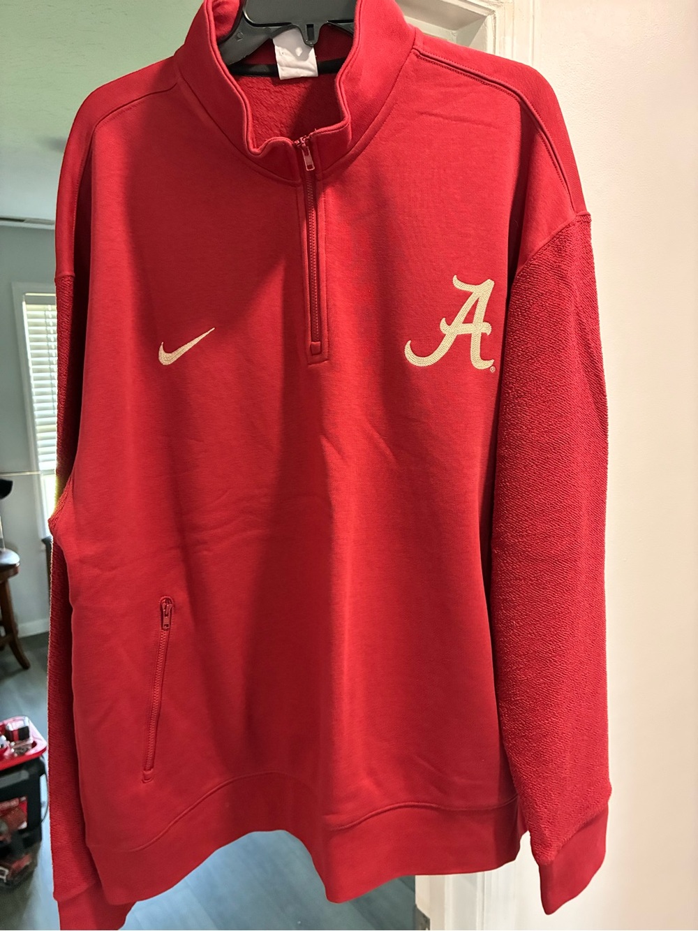 Nike Alabama Crimson Tide Half-Zip Pullover with French Terry Sleeves